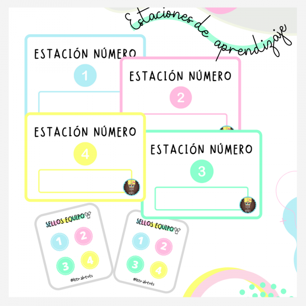 Carteles estaciones de aprendizaje