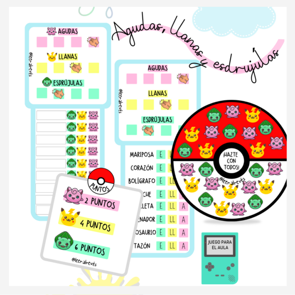 Juego Pokemon Agudas, LLanas y Esdrújulas