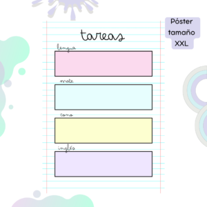 Póster XXL tareas